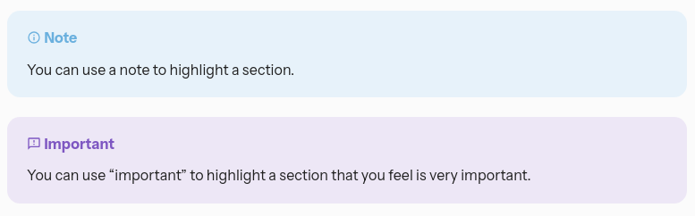 Example text boxes